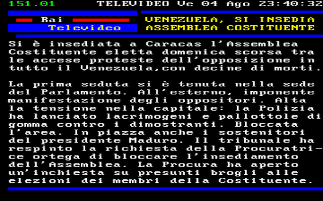 Ancora Fake News sul Venezuela del Televideo RAI