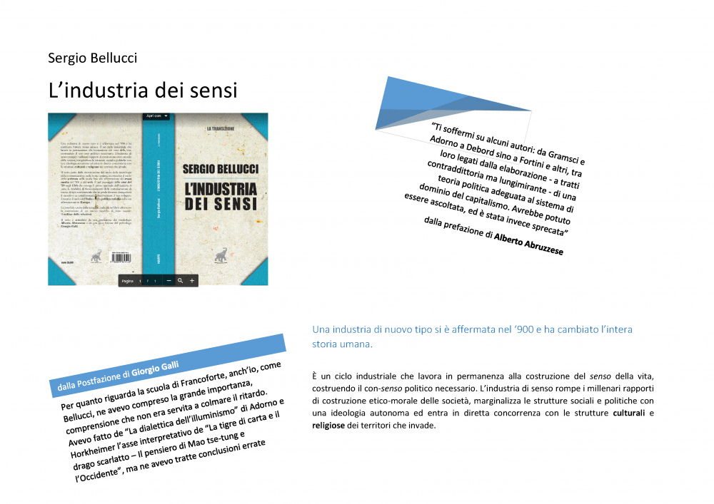 Sergio Bellucci: “L’industria dei sensi”.&nbsp;Intervista